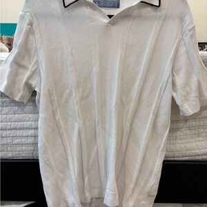 Free Planet White Sweater Material Polo